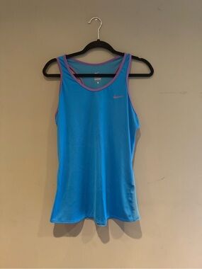 Nike Women’s Blue Athletic Tank with Purple Trim